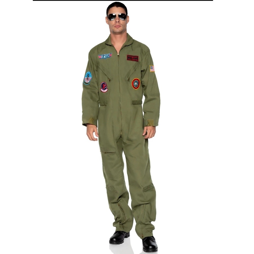 Leg Avenue Halloween Costume Top Gun Flight Suit Men Large Maverick Goose